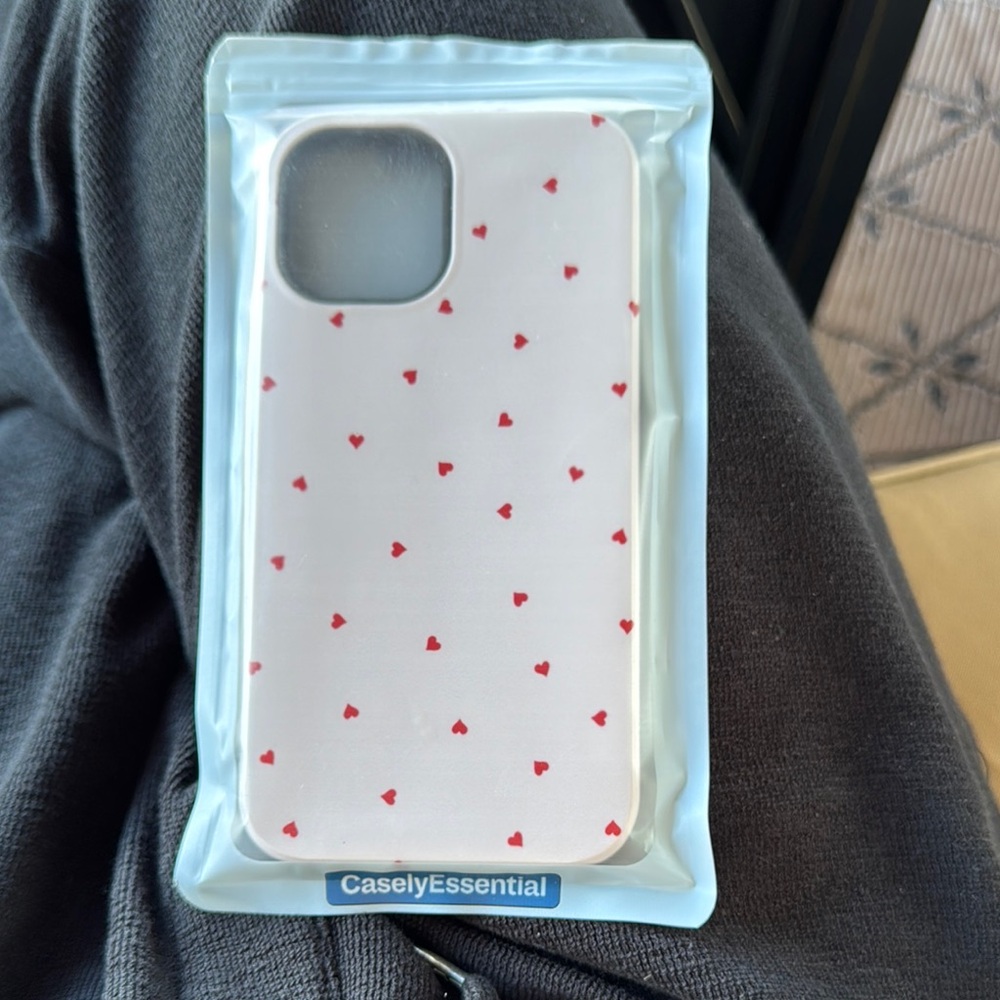 White and Red Heart Phone Case